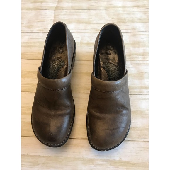 Born Brown Leather 9.5 Clogs - Picture 2 of 5